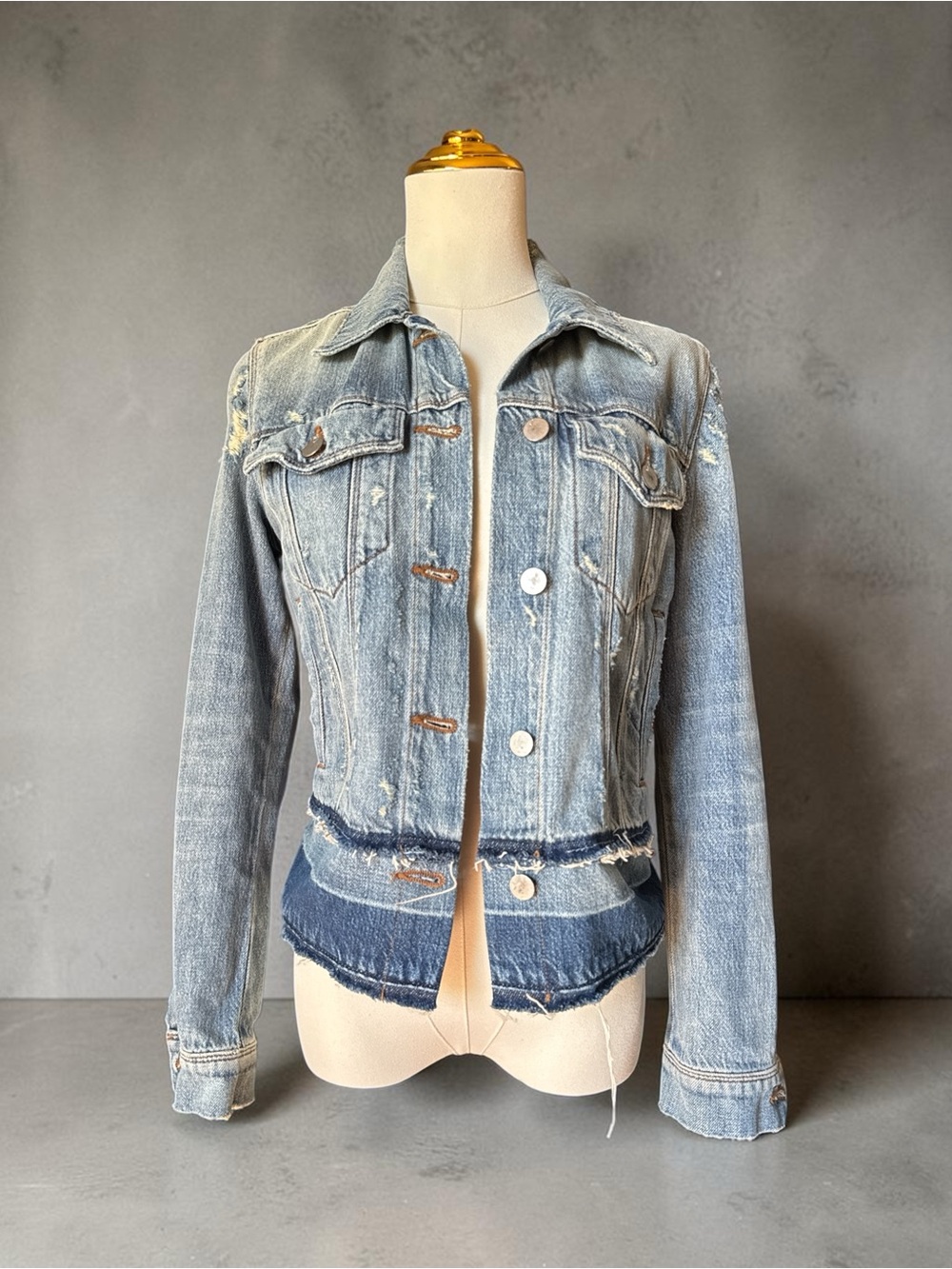 J Brand Distressed Denim Jacket – Size XS